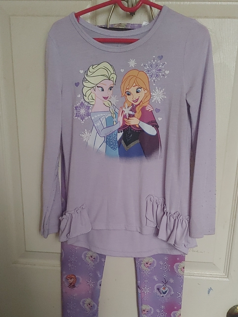 Kids' Frozen II Elsa & Anna Purple Pajama Set